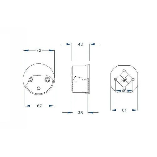 Caja de superficie con paredes lisas IP44 Ø83x45 - 2 Caja de superficie con paredes lisas IP44 Ø83x45 - 2