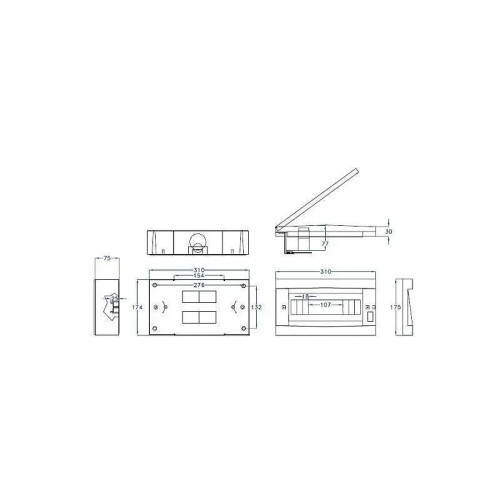 Armario de superficie puerta gris 12 módulos IP 40 - 1