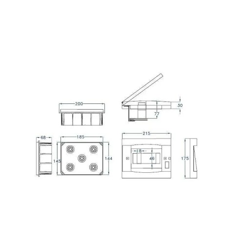 Armario de empotrar 12 módulos IP40 puerta transparente - 2 Armario de empotrar 12 módulos IP40 puerta transparente - 2