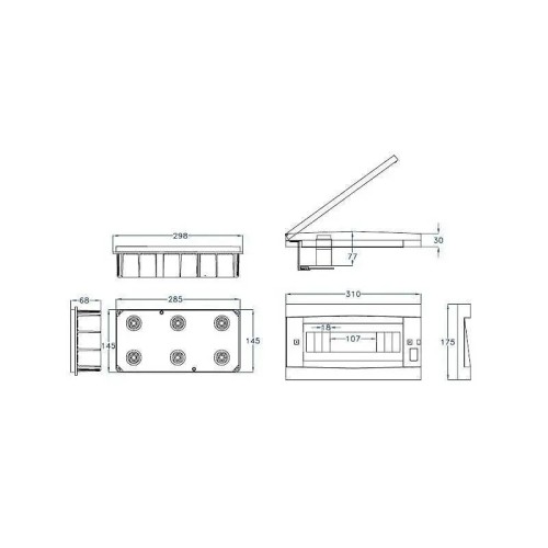 Armario de empotrar 12 módulos IP40 puerta transparente - 2