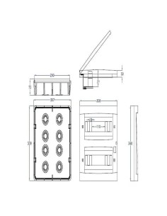 Armario de empotrar 24 módulos IP40 puerta gris - 1 2