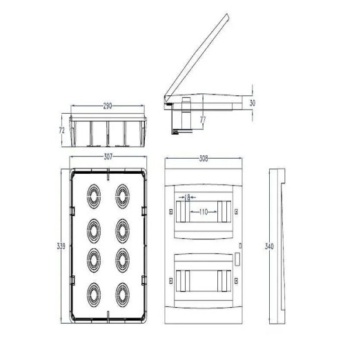 Armario de empotrar 24 módulos IP40 puerta gris - 2 Armario de empotrar 24 módulos IP40 puerta gris - 2