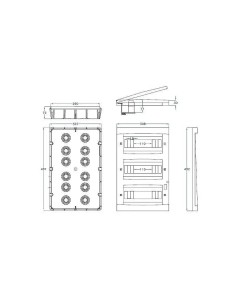 Armario de empotrar 36 módulos IP40 puerta gris - 1 2