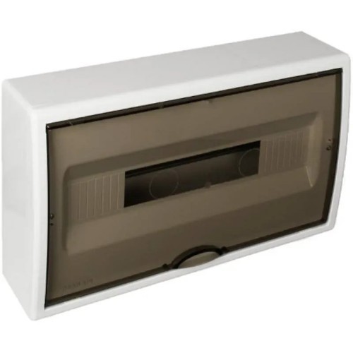 Caja de distribución de superficie de  18 elementos (blanco y fumé) - 2