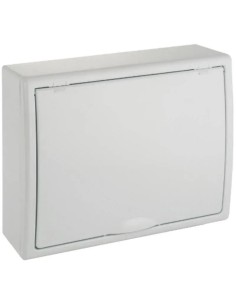 Caja de distribución de superficie de 12 elementos (blanco y fumé) - 1