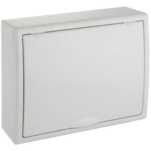 Caja de distribución de superficie de 12 elementos (blanco y fumé) - 1 Caja de distribución de superficie de 12 elementos (blanco y fumé) - 1