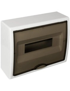 Caja de distribución de superficie de 12 elementos (blanco y fumé) - 1 2