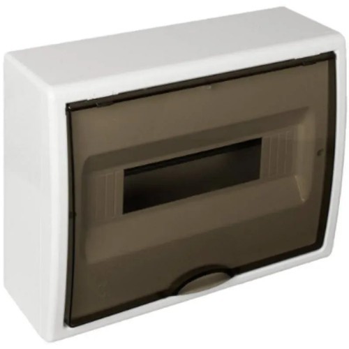 Caja de distribución de superficie de 12 elementos (blanco y fumé) - 2 Caja de distribución de superficie de 12 elementos (blanco y fumé) - 2