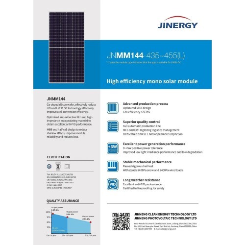 JINERGY 455W 144 Cell Mono Perc - 3 JINERGY 455W 144 Cell Mono Perc - 3