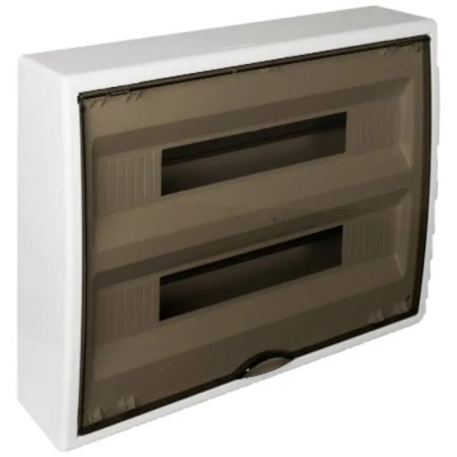 Caja de distribución de superficie para 40 elementos (blanco + fumé) - 2