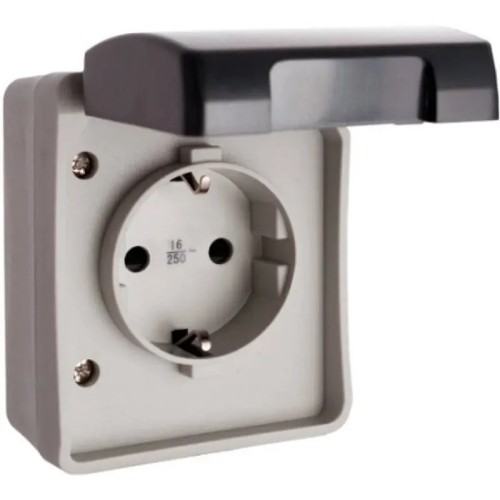 Base de enchufe 2P+T/T  lateral estanco IP54 - 1