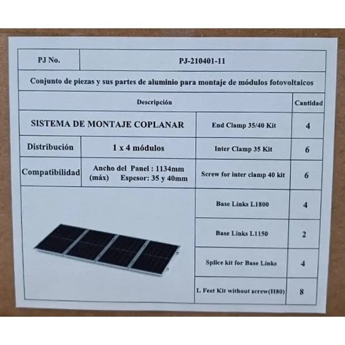 Kit estructura Coplanar 4 Vertical LFeet - 1