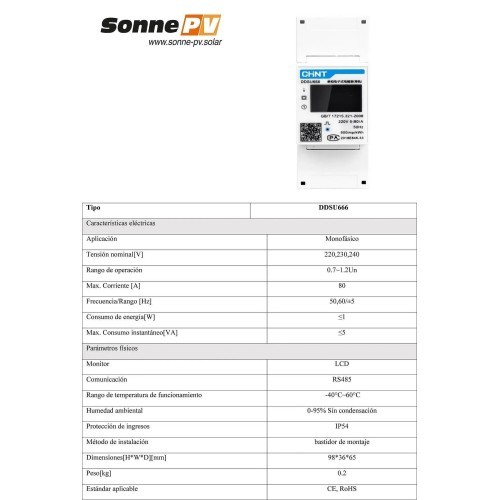 CHINT DDSU666 Smart Meter Monofásico - 2