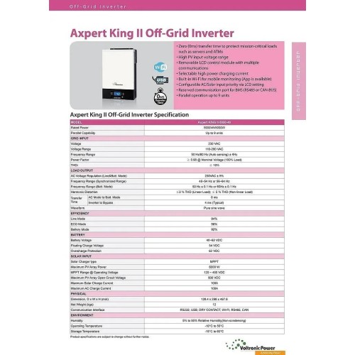 Axpert WP 8000W 48V, Vdc 90-450 2MPPT IP65 - 2