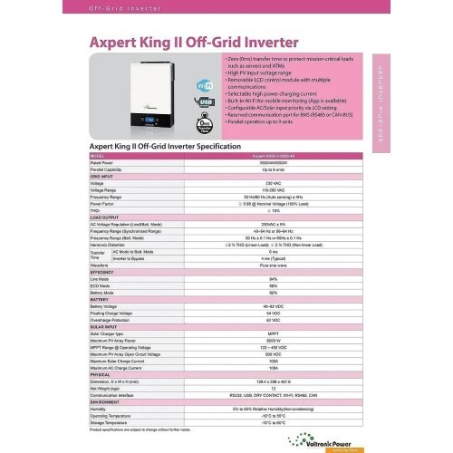 Axpert WP 8000W 48V, Vdc 90-450 2MPPT IP65 - 2