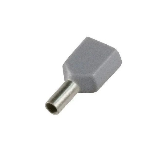 Puntera hueca doble aislada de sección 0,75MM gris