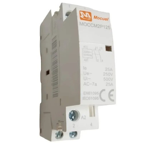 Contactor eléctrico modular de 2 polos 25A 1 módulo - 1