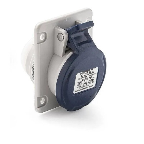 Base empotrar con salida inclinada 10° 2P+T 16A 230V IP54 75x85 - 1