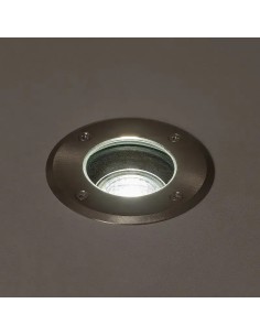 Foco Exterior circular INOX empotrable en suelo para bombillas GU10 2
