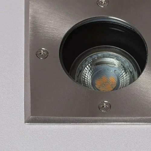 Foco Exterior cuadrado INOX empotrable en suelo para bombillas GU10 - 3