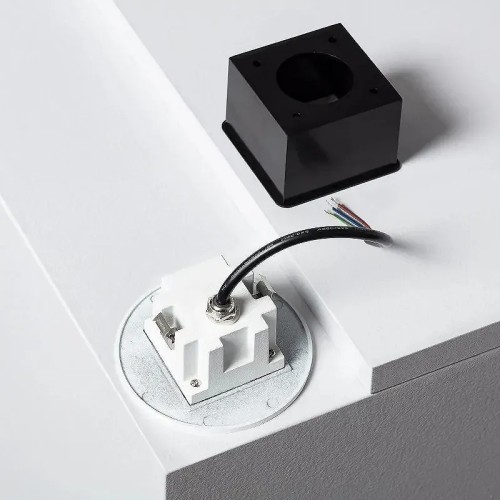 Baliza exterior LED 2W empotrable para pared circular blanco - 4