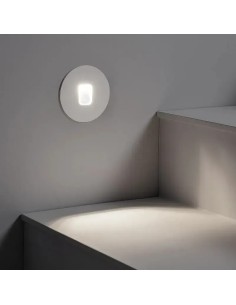 Baliza exterior LED 2W empotrable para pared circular blanco - 1 2