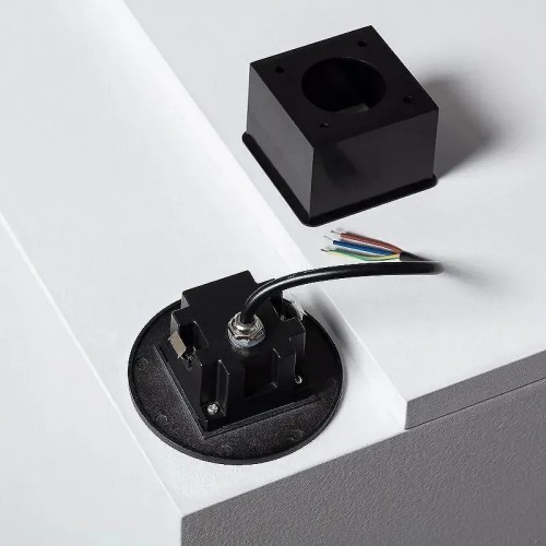 Baliza exterior LED 2W empotrable para pared circular negro - 4