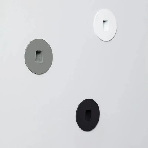 Baliza exterior LED 2W empotrable para pared circular negro - 5