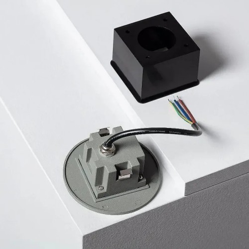 Baliza exterior LED 2W empotrable para pared circular Gris - 4 Baliza exterior LED 2W empotrable para pared circular Gris - 4