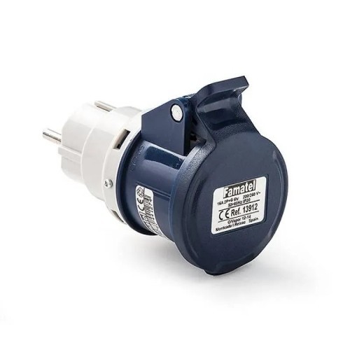 Adaptador industrial - doméstico 2P+TTL Base P+T IP20 Famatel 13912 - 1