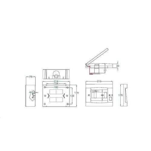 Armario de superficie puerta gris 8 módulos IP 40 - 2