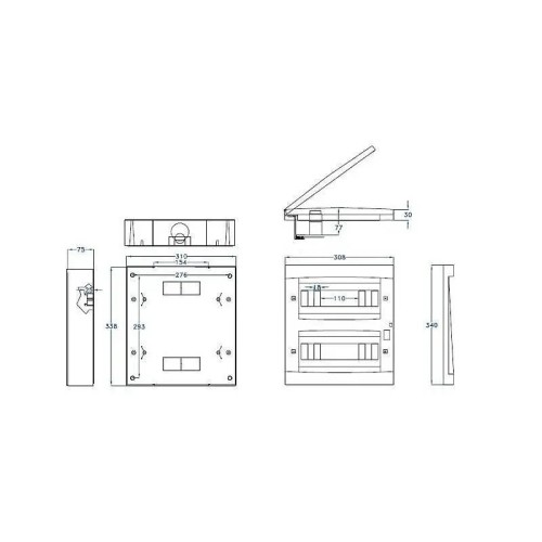 Cuadro eléctrico para automáticos  gris 24 módulos IP40 Fenoplastica - 2 Cuadro eléctrico para automáticos  gris 24 módulos IP40 Fenoplastica - 2