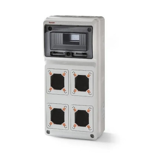 Cuadro industrial 8 módulos 4 tomas 500x230x155 IP65 Famatel 3961 - 2