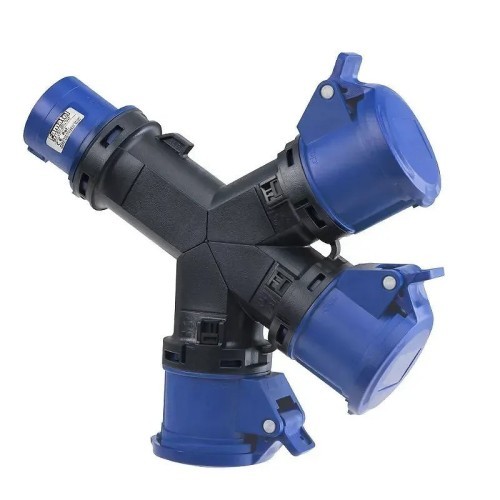 Adaptador enchufe 1 clavija / 3 tomas 2P+T 16A 230V IP54 Famatel 15006 - 2