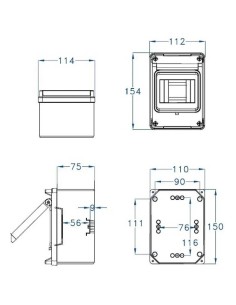 Armario de superficie 4-5 módulos IP65 Fenoplastica  - 1 2