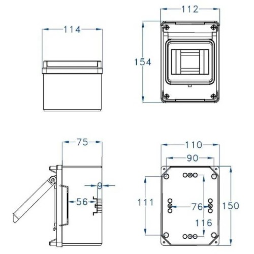 Armario de superficie 4-5 módulos IP65 Fenoplastica  - 2