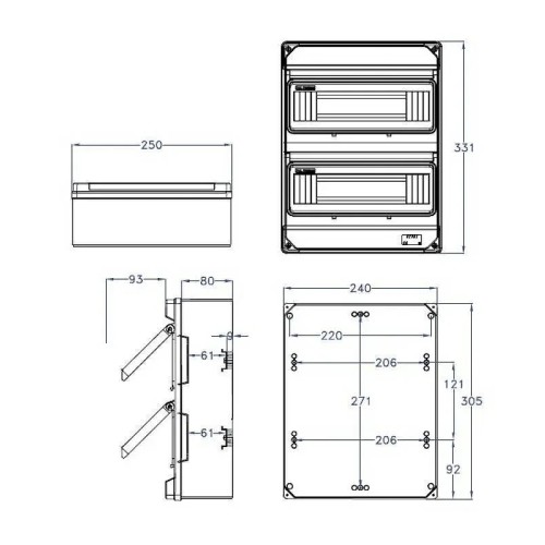 Armario de superficie 24 módulos - 2