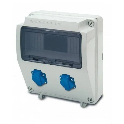 Caja precableada de 9 módulos 2 tomas 2P+TTL 16A IP44 Famatel 3957.3 - 1