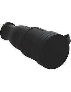 Base móvil bipolar de goma negra con tapa 16A 2P+T IP44 - 1