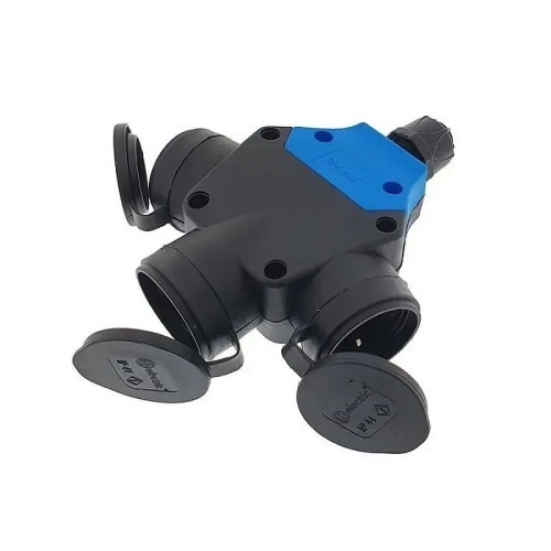 Base móvil triple goma 16A con T/T 200/250V - 2