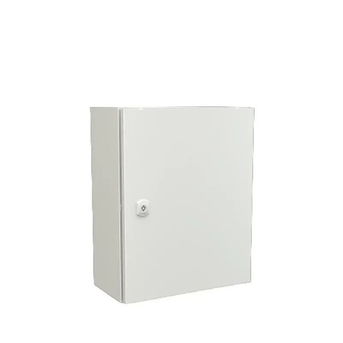Caja metálica DM gris 500x300x210 + placa de montaje de acero IP66 - 1