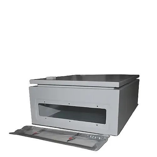 Caja metálica DM gris 500x300x210 + placa de montaje de acero IP66 - 2