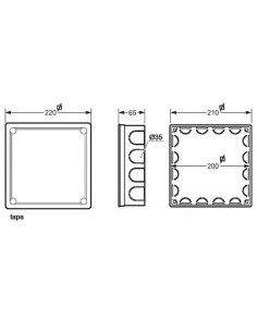Caja de empalmes 200x200 con tapa de tornillos Famatel 3204T - 1 2