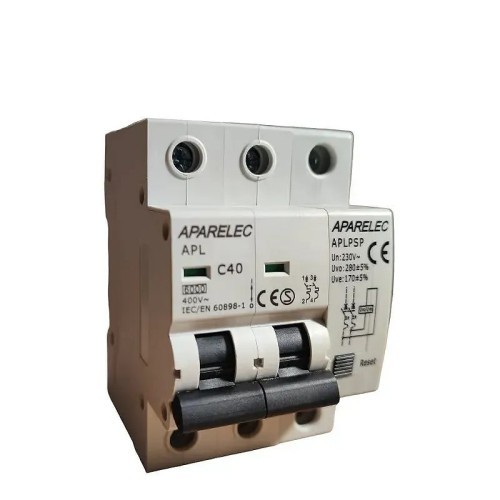 Protector de sobretensiones permanentes + IGA trifásico 4P 25-63A 7 módulos - 1 Protector de sobretensiones permanentes + IGA trifásico 4P 25-63A 7 módulos - 1